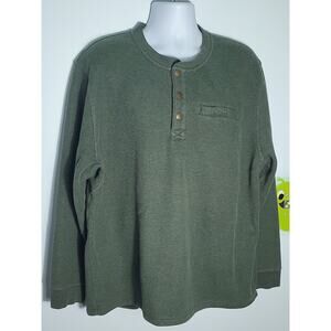 L.L. Bean Ironworks Mens Green Fleece Lined Thermal Shirt Size XXL Cabincore